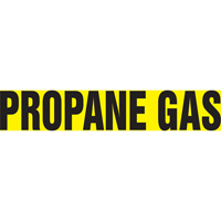 "Propane Gas" Pipe Marker, Self-Adhesive, 1" H x 8" W, Black on Yellow  SAV497 | TENAQUIP