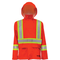 Vestes de sécurité imperméables ignifuges haute visibilité en polyuréthane, T-Grand, Orange haute visibilité  SDP057 | TENAQUIP