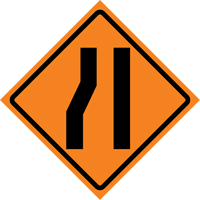 Merge Right Roll-Up Traffic Sign, 36" x 36", Vinyl, Pictogram  SDP361 | TENAQUIP