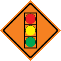 Stop Light Roll-Up Traffic Sign, 29-1/2" x 29-1/2", Vinyl, Pictogram  SDP374 | TENAQUIP
