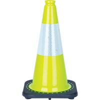 Premium Traffic Cone, 18", Lime Green, 6" Reflective Collar(s) SDS934 | TENAQUIP