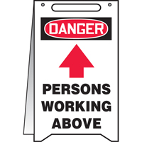 "Persons Working Above" Fold-Ups™ Sign, English with Pictogram  SEA514 | TENAQUIP