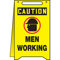 "Men Working" Fold-Ups™ Floor Sign, English with Pictogram  SEA515 | TENAQUIP