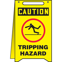 "Tripping Hazard" Fold-Ups™ Floor Sign, English with Pictogram  SEA518 | TENAQUIP