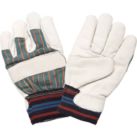 Abrasion-Resistant Winter-Lined Work Gloves, Large, Grain Cowhide Palm, Cotton Fleece Inner Lining SEB613 | TENAQUIP
