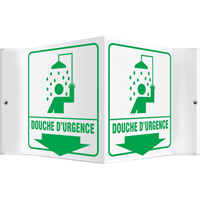 "Douche d'urgence" Projection™ Sign, 6" x 5", Plastic, French with Pictogram  SEE292 | TENAQUIP
