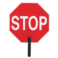 Panneau de signalisation « Stop », 18" x 18", Plastique, Anglais avec pictogramme  SEI474 | TENAQUIP