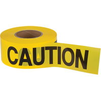 "Caution" Barricade Tape, English, 3" W x 1000' L, 1.5 mils, Black on Yellow SEK397 | TENAQUIP
