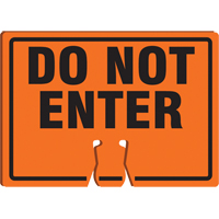 "Do Not Enter" Cone Top Warning Sign, 10" x 14", Plastic, English  SEK506 | TENAQUIP