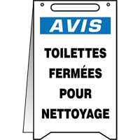 "Toilettes fermée pour nettoyage" Fold-Ups™ Sign, French  SEL054 | TENAQUIP