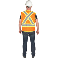 5-Point Tear-Away Premium Safety Vest , High Visibility Orange, Large/X-Large, Polyester, CSA Z96 Class 2 - Level 2  SFQ532 | TENAQUIP
