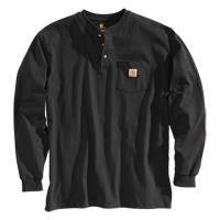 Long-Sleeved Workwear Henley, Men's, Small, Black  SGE601 | TENAQUIP