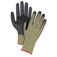 Black & Yellow Seamless Stretch Cut-Resistant Gloves, Size Small/7, 13 Gauge, Foam Nitrile Coated, Aramid Shell, ASTM ANSI Level A6 SGF145 | TENAQUIP
