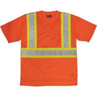 T-shirt de sécurité avec poche à manches courtes, Polyester, 5T-Grand, Orange haute visibilité  SGG929 | TENAQUIP