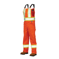 Unlined Safety Overalls, Poly-Cotton, Large, High Visibility Orange  SGH146 | TENAQUIP