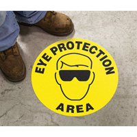 "Eye Protection" Slip-Gard™ Floor Sign, Adhesive, English with Pictogram  SGH832 | TENAQUIP