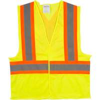 Traffic Safety Vest, High Visibility Lime-Yellow, Large, Polyester, CSA Z96 Class 2 - Level 2 SGI278 | TENAQUIP