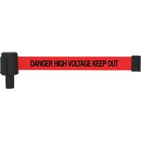 Cassette de bannière PLUS, Danger High Voltage Keep Out, 15', Ruban Rouge  SGL009 | TENAQUIP
