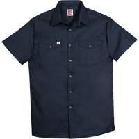 Short-Sleeved Twill Work Shirt, Men's, 4X-Large, Navy Blue  SGN691 | TENAQUIP