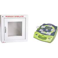 Défibrillateur entièrement automatisé AED Plus<sup>MD</sup> en français avec armoire murale munie d'une alarme, Automatique, Français, Classe 4 SGR005 | TENAQUIP