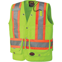 Surveyor's Safety Vest, High Visibility Lime-Yellow, X-Large, Polyester, CSA Z96 Class 2 - Level 2  SGW967 | TENAQUIP