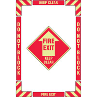 "Fire Exit" Floor Marking Kit, Adhesive, English with Pictogram  SGY038 | TENAQUIP