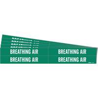 "Breathing Aid" Pipe Markers, Self-Adhesive, 1-1/8" H x 7" W, White on Green  SH563 | TENAQUIP