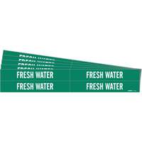 "Fresh Water" Pipe Markers, Self-Adhesive, 1-1/8" H x 7" W, White on Green  SH871 | TENAQUIP