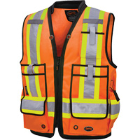 High Visibility 1200D Surveyor's Vest, High Visibility Orange, Small, Polyester/Polyurethane, CSA Z96 Class 2 - Level 2  SHB913 | TENAQUIP