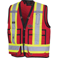 Veste de sécurité pour arpenteur, Rouge, Grand, Polyester, CSA Z96 classe 1 - niveau 2  SHC597 | TENAQUIP