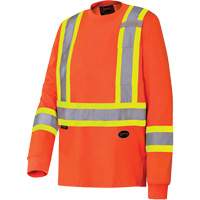 Chandail de sécurité à manches longues, Coton, Moyen, Orange haute visibilité  SHC898 | TENAQUIP