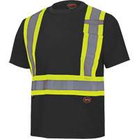 Bird's-Eye Safety Shirt, Polyester, Large, Black  SHC941 | TENAQUIP