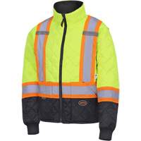 Quilted Freezer Jacket, Polyester, Black/High Visibility Lime-Yellow, Medium  SHD499 | TENAQUIP