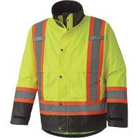 300D Trilobal Ripstop Waterproof Safety Jacket, Polyester, Black/High Visibility Lime-Yellow, X-Small  SHD530 | TENAQUIP
