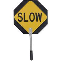 Traffic Stop/Slow Paddle, 16" x 16", Aluminum, English  SHE774 | TENAQUIP