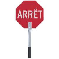 Traffic Stop/Slow Paddle - French, 12" x 12", Aluminum, French  SHE778 | TENAQUIP