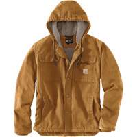 Relaxed Fit Washed Duck Sherpa-Lined Utility Jacket, Men's, 4X-Large, Brown  SHF895 | TENAQUIP