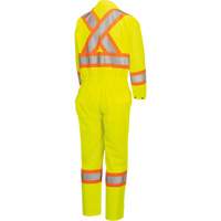 Women's High-Visibility Traffic Safety Coveralls, Medium, High Visibility Lime-Yellow, CSA Z96 Class 3 - Level 2  SHH856 | TENAQUIP