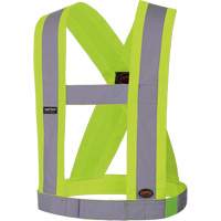 High-Visibility 4" Wide Adjustable Safety Sash, CSA Z96 Class 1, High Visibility Lime-Yellow, Silver Reflective Colour, One Size  SHI030 | TENAQUIP