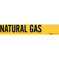 "Natural Gas" Pipe Marker, Self-Adhesive, 2-1/4" H x 14" W, Black on Yellow  SI183 | TENAQUIP
