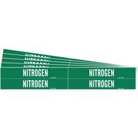 "Nitrogen" Pipe Markers, Self-Adhesive, 1-1/8" H x 7" W, White on Green  SI192 | TENAQUIP