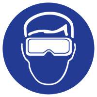 Right to Know Pictogram Labels - Safety Goggles, Vinyl, Sheet, 3/4" L x 3/4" W  SJ050 | TENAQUIP