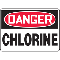 "Chlorine" Sign, 7" x 10", Aluminum, English  SK142 | TENAQUIP