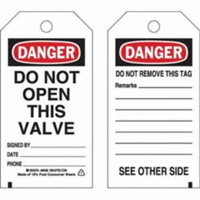 Self-Laminating Safety Tags, Polyester, 3" W x 5-3/4" H, English  SX348 | TENAQUIP