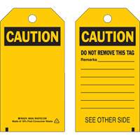 Self-Laminating Safety Tags, Polyester, 4" W x 7" H, English  SX810 | TENAQUIP
