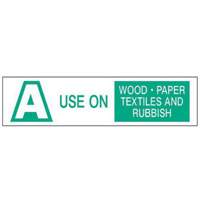"A Use on Wood Paper Textiles and Rubbish" Labels, 6" L x 1-1/2" W, Green on White  SY238 | TENAQUIP