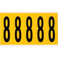 Individual Number and Letter Labels, 8, 4" H, Black on Yellow  SZ014 | TENAQUIP