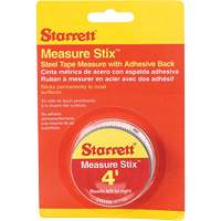 Measure Stix™ Steel Measuring Tape with Adhesive Backing, 1/2" x 4', in/ft. Graduations  TBD719 | TENAQUIP