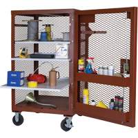 Mobile Mesh Cabinet, Steel, 22 Cubic Feet, Red  TEQ807 | TENAQUIP