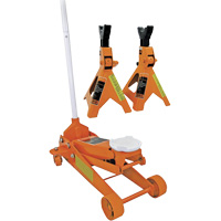 Service Jack with 3-Ton Vehicle Stands, 2.5 Ton(s) Capacity, 5" Lowered, 19-1/4" Raised, Manual Hydraulic  UAV870 | TENAQUIP